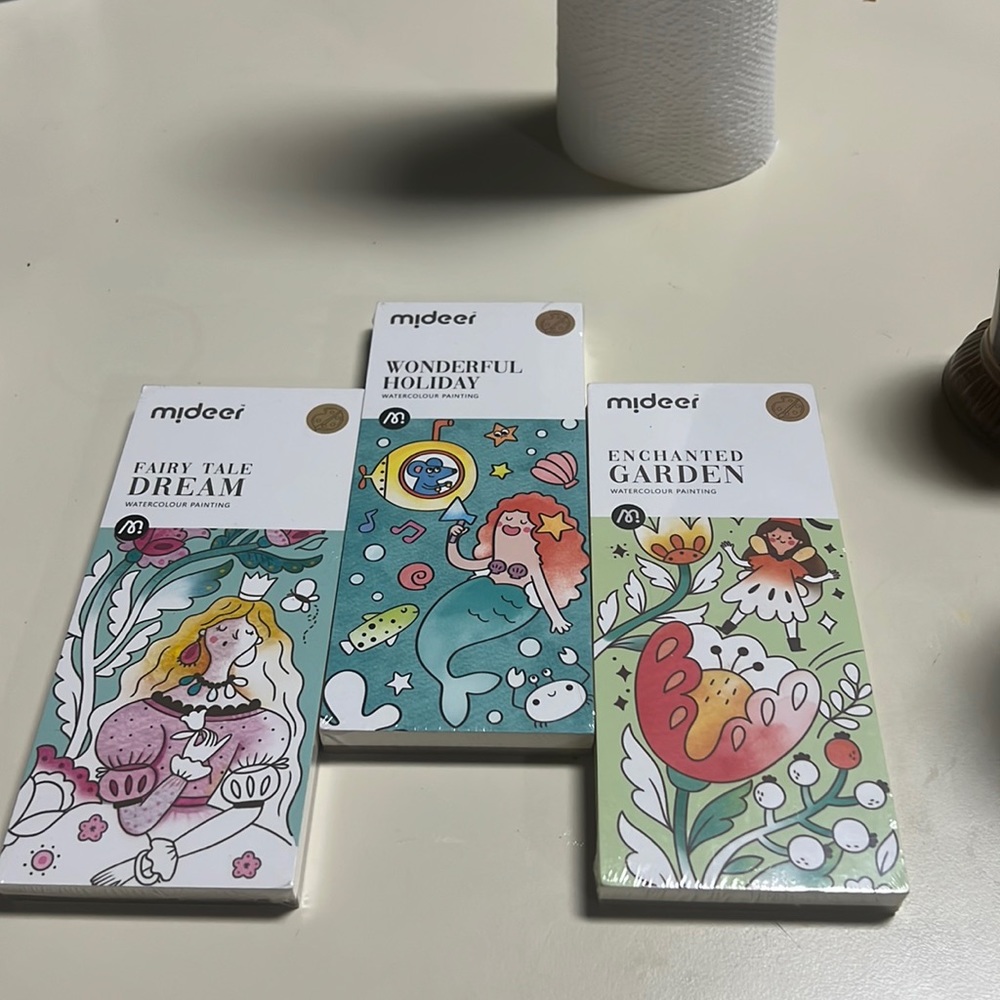 New and sealed 3-Pack Mideer Fairy Tale Dream Watercolor Painting Pad